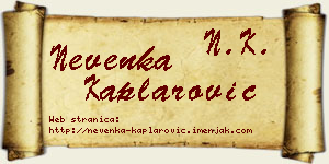 Nevenka Kaplarović vizit kartica